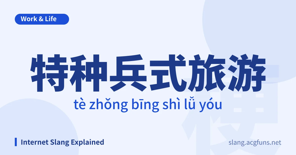 特种兵式旅游 (tè zhǒng bīng shì lǚ yóu)